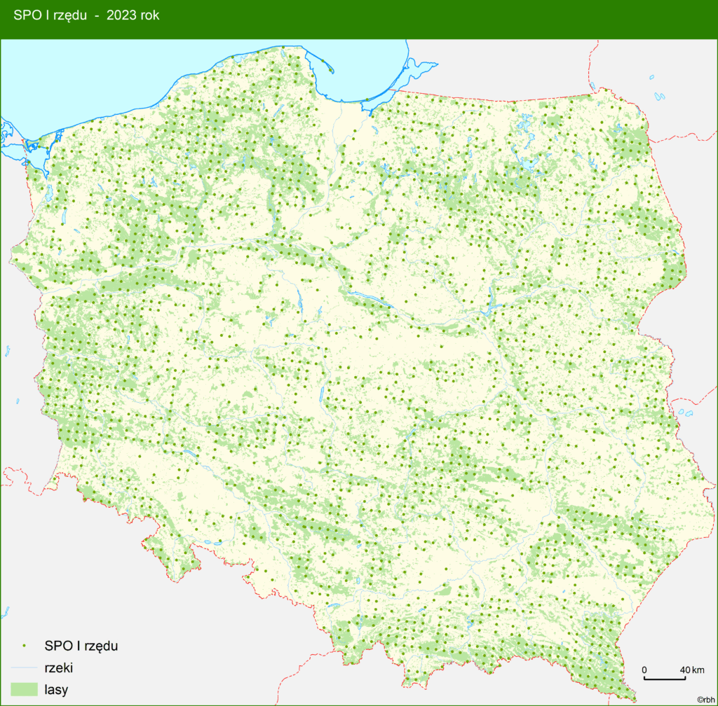 Mapa stanowisk SPO I rzędu (2023 rok)