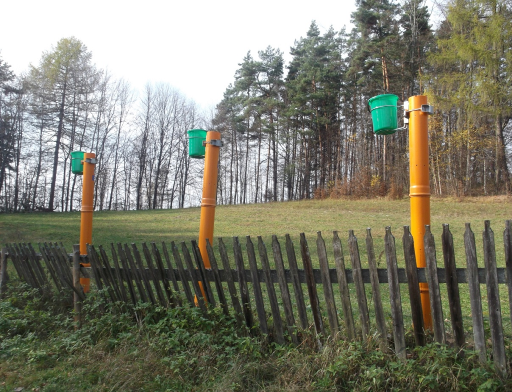 Kolektory do pobierania wody z opadów atmosferycznych w okresie zimowym na otwartej przestrzeni (Nadleśnictwo Piwniczna)